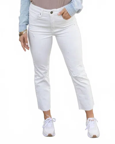 Grace & Lace Jeanius Cropped Denim Jeans In White