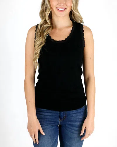Grace & Lace Lace Trim Tank Top In Black