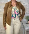 Grace & Lace Lightweight Faux Leather Jacket In Cafe