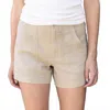 Grace & Lace Twill Linen Shorts In Khaki In Neutral