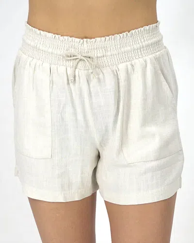 Grace & Lace Linen Shorts In Sand In White