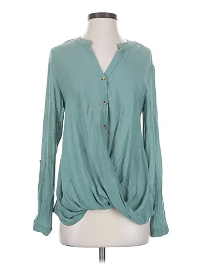 Pre-owned Grace & Lace Long Sleeve Blouse In Blue