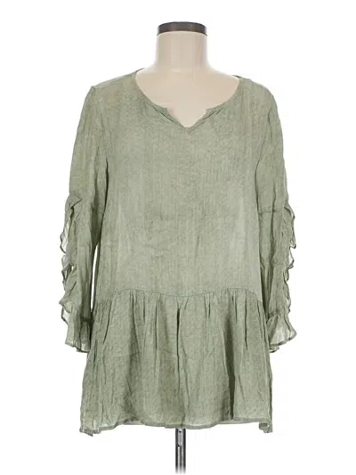 Pre-owned Grace & Lace Long Sleeve Blouse In Green