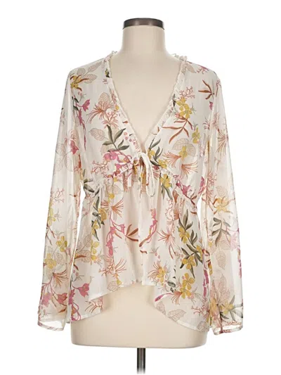 Pre-owned Grace & Lace Long Sleeve Blouse In Ivory