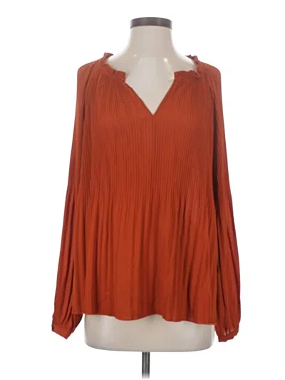 Pre-owned Grace & Lace Long Sleeve Blouse In Orange