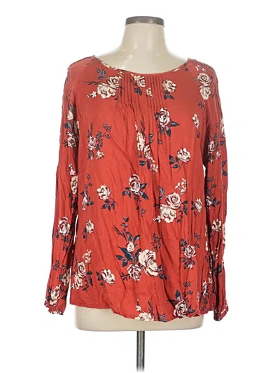 Pre-owned Grace & Lace Long Sleeve Blouse In Red