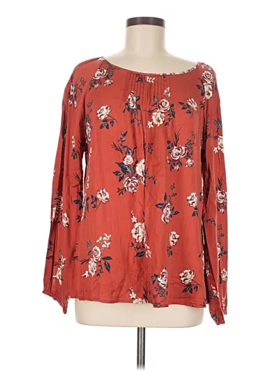 Pre-owned Grace & Lace Long Sleeve Blouse In Red