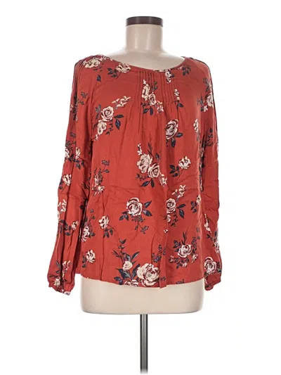 Pre-owned Grace & Lace Long Sleeve Blouse In Red