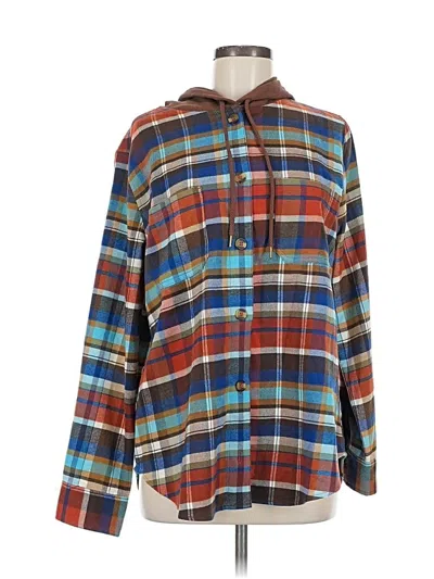 Pre-owned Grace & Lace Long Sleeve Button Down Shirt In Blue