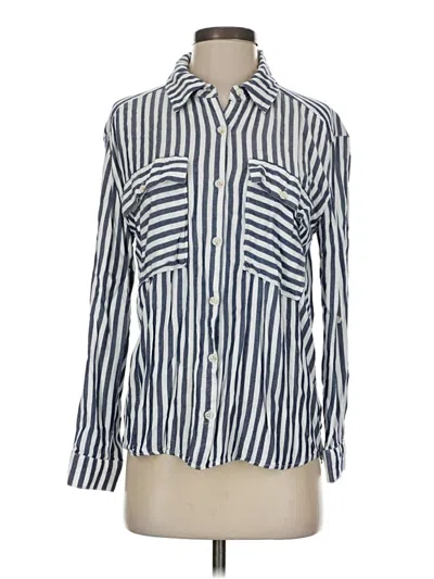 Pre-owned Grace & Lace Long Sleeve Button Down Shirt In Blue