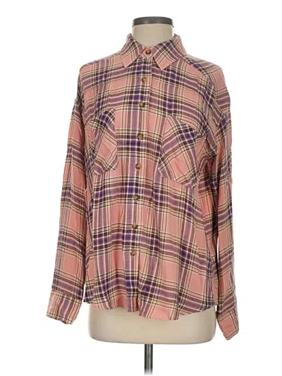 Pre-owned Grace & Lace Long Sleeve Button Down Shirt In Pink
