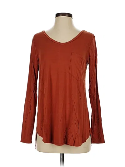 Pre-owned Grace & Lace Long Sleeve T-shirt In Brown