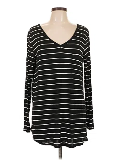 Pre-owned Grace & Lace Long Sleeve Top Black V-neck Tops