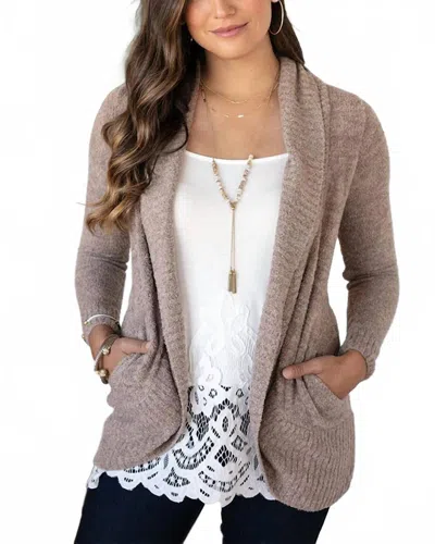 Grace & Lace Lush Bambu Circle Cardigan In Heathered Taupe In Gray