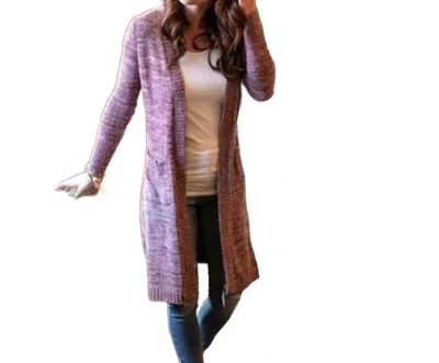 Grace & Lace Lush Bambu Duster Cardigan In Heather Wine In Purple