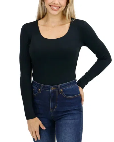 Grace & Lace Luxe Long Sleeve Bodysuit In Black
