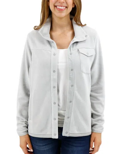Grace & Lace Luxe Teddy Fleece Jacket In Frost In Blue