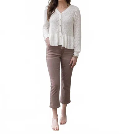 Grace & Lace Mel's Favorite Straight Leg Cropped Denim Jeans In Non Distressed Vintage Wine In Multi