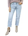 Grace & Lace Mid-rise Girlfriend Jean In Non-distressed Vintage Wash In Multi