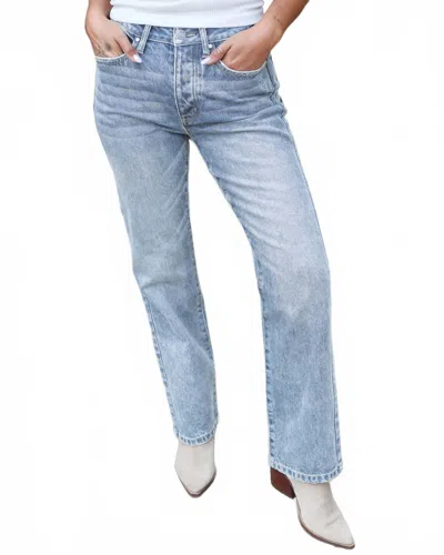 Grace & Lace No Duh Denim Straight Leg Jeans In Non-distressed Light-wash In Blue