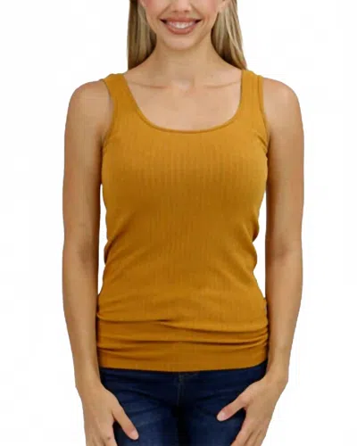Grace & Lace Perfect Fit Ribbed Tank Top In Deep Mustard
