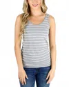 Grace & Lace Perfect Fit Tank Top In Gray Stripe In Gray