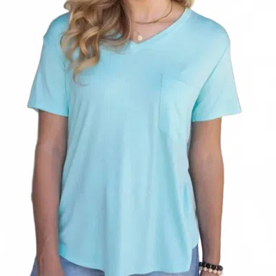 Grace & Lace Perfect Pocket Tee In Coastal Blue