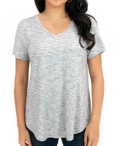 Grace & Lace Perfect Pocket Tee In Grey In Gray