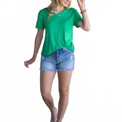 Grace & Lace Perfect Pocket Tee In Maui Green