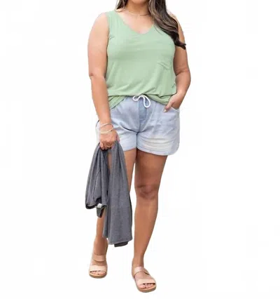Grace & Lace Perfect Pocket V-neck Tank Top In Basil In Green