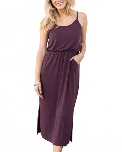 Grace & Lace Pocketed Blouson Dress In Italian Fig In Purple