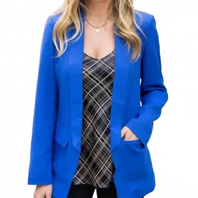 Grace & Lace Pocketed Fashion Blazer In Royal Blue