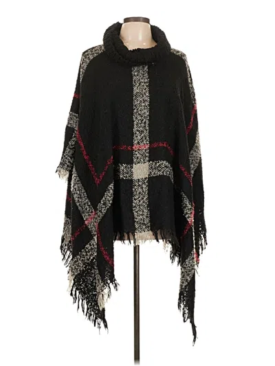 Pre-owned Grace & Lace Poncho In Black