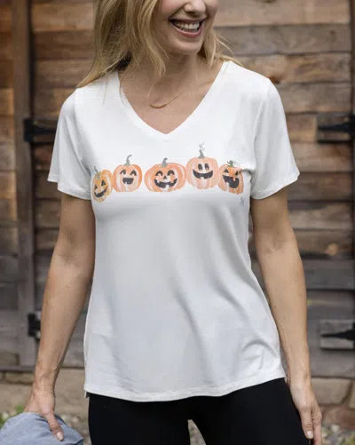 Grace & Lace Pumpkin Graphic Tee In Ivory In Multi