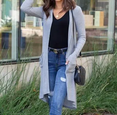 Grace & Lace Ribbed Duster In Grey