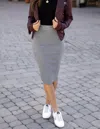 Grace & Lace Ribbed Sweater Skirt In Heather Grey In Grey