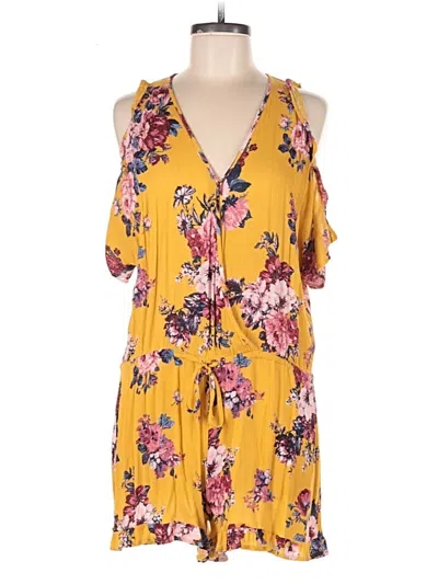 Pre-owned Grace & Lace Romper In Yellow