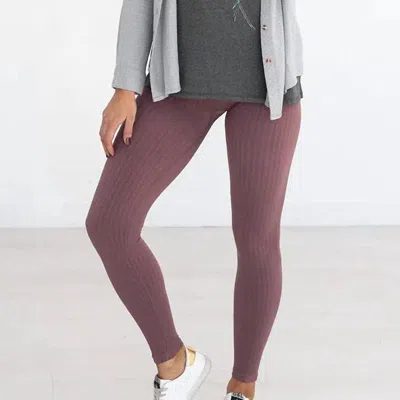 Grace & Lace Seamless Ribbed Legging In Vintage Violet In Brown