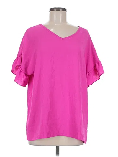 Pre-owned Grace & Lace Short Sleeve Blouse In Pink