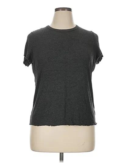 Pre-owned Grace & Lace Short Sleeve Top Gray Crew Neck Tops