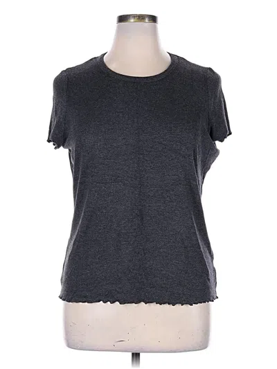 Pre-owned Grace & Lace Short Sleeve Top Gray Crew Neck Tops