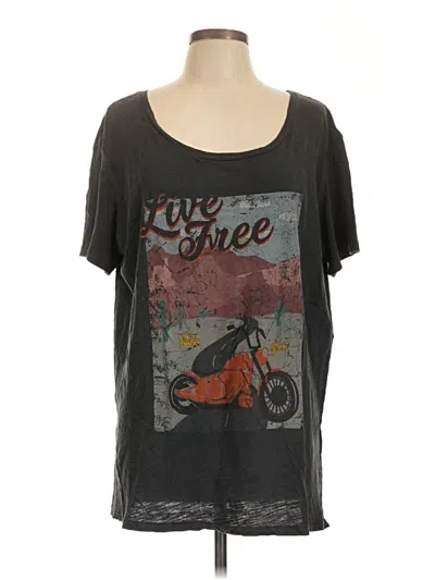 Pre-owned Grace & Lace Short Sleeve T-shirt In Gray