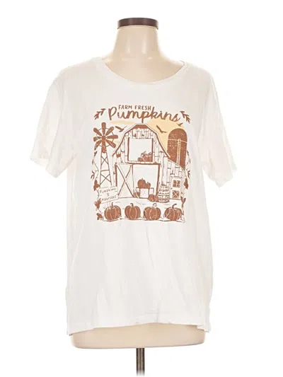 Pre-owned Grace & Lace Short Sleeve T-shirt In White