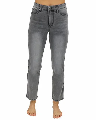 Grace & Lace Skinny Straight Leg Waist Shaper Jeans In Grey Wash In Gray