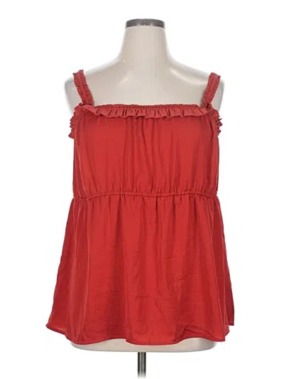 Pre-owned Grace & Lace Sleeveless Blouse In Red