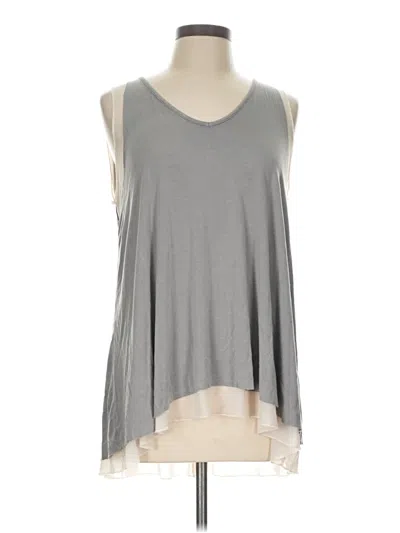Pre-owned Grace & Lace Sleeveless Top Gray Scoop Neck Tops