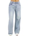 Grace & Lace Slouchy Soft Wide Leg Jeans In Non Distressed Light-wash In Blue