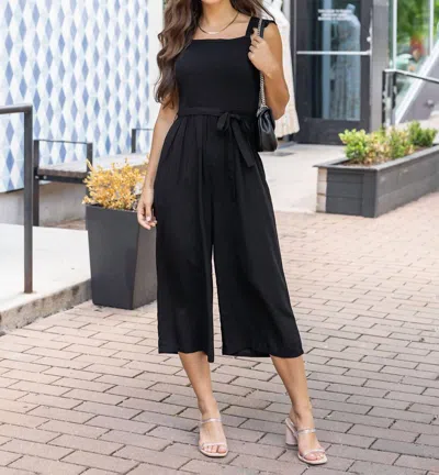 Grace & Lace Smocked Jumpsuit In Black