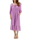 Grace & Lace Smocked Ruffled Maxi Dress In Orchid In Pink