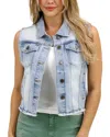 Grace & Lace Soft Wash Denim Vest In Light Wash